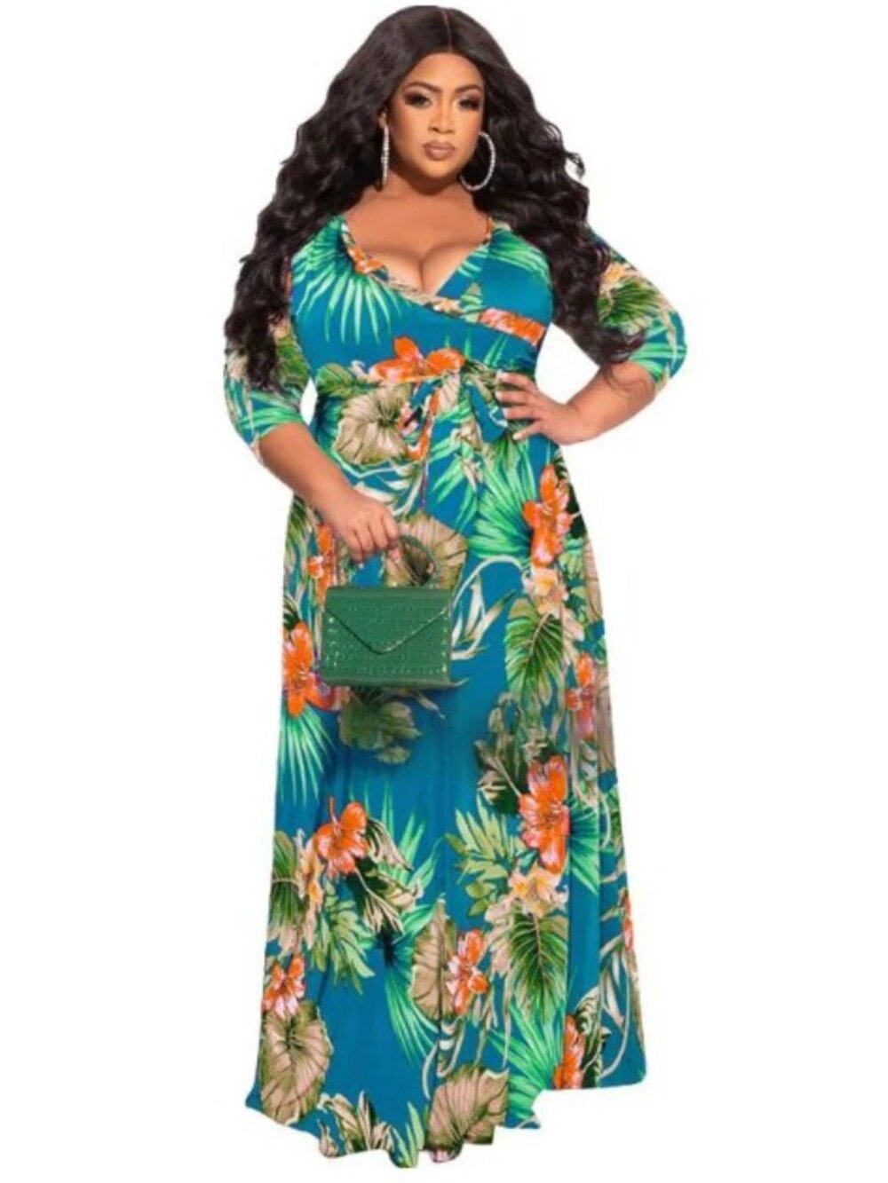 A-Line Floral Ankle-Length Summer Dress